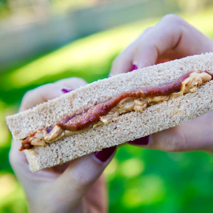 Peanut Butter and Apple Butter Sandwich A Fall Twist on a Childhood